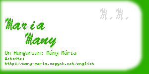 maria many business card