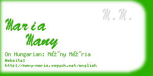 maria many business card